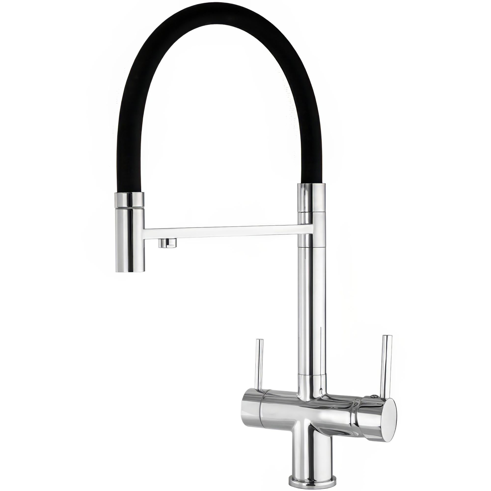 VALAZ Robinet Cuisine Osmose 3 Voies Doré Brossé - Robinet Osmoseur Haute Pression Rotatif 360°, Mitigeur Eau Purifiée, Installation Facile, Laiton & Acier Inox