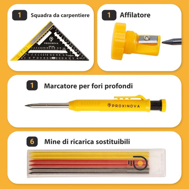 Squadra Falegname WORKPRO 180mm - Multifunzione Alluminio Alta Precisione - Foto 11