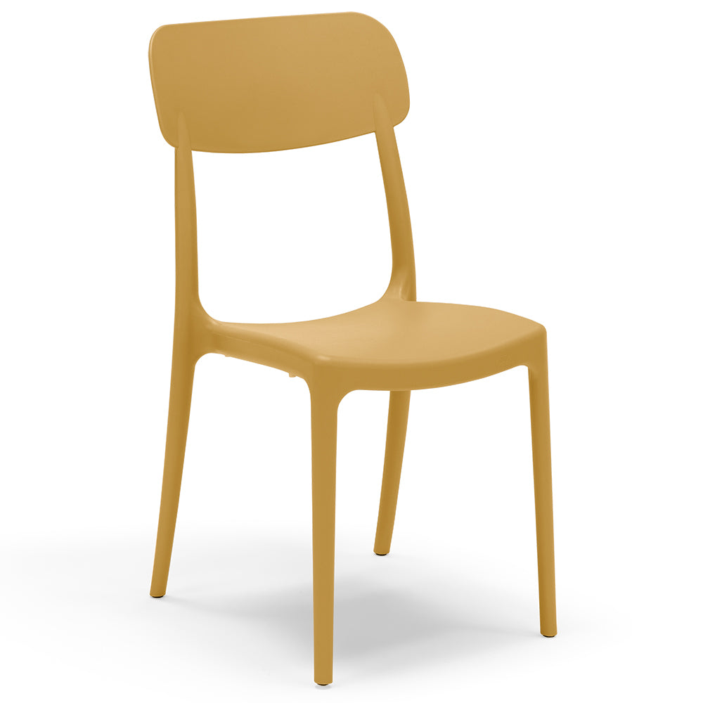 REDÒKASA Sedia in polipropilene VESTA, impilabile, resistente ai raggi UV, design moderno, ideale per sala da pranzo, cucina, sala d'attesa, bar, ristoranti o giardino (Bianco, 1