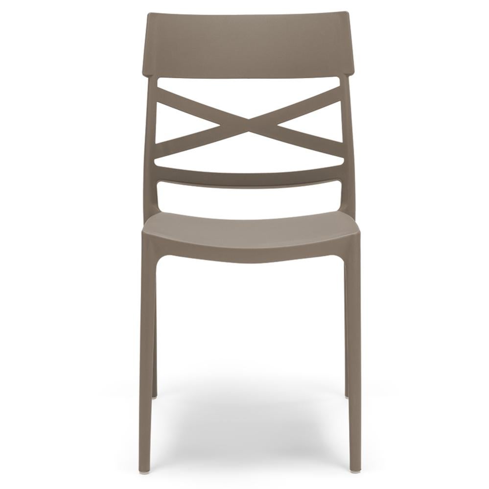 Set 6 Sedie Volga In Polipropilene - Design Moderno Impilabile Per Interni Ed Esterni | MADE IN ITALY, Colore Tortora - Foto 7