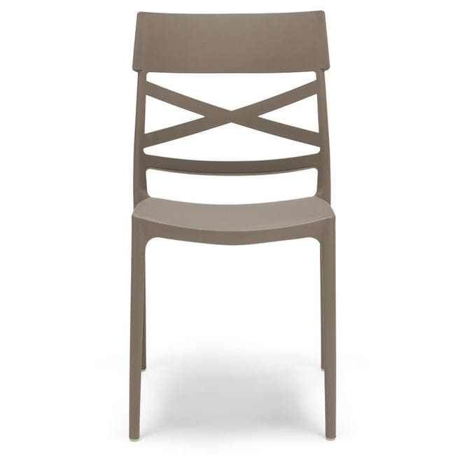 Set 6 Sedie Volga In Polipropilene - Design Moderno Impilabile Per Interni Ed Esterni | MADE IN ITALY, Colore Tortora - Foto 7