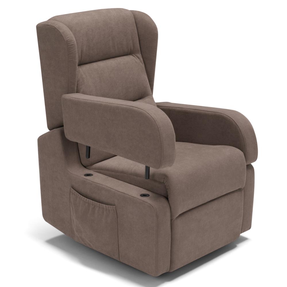 Poltrona Relax Elettrica Bilbao Con Alzapersona - 2 Motori, Braccioli Estraibili, Tessuto Idrorepellente - Foto 7