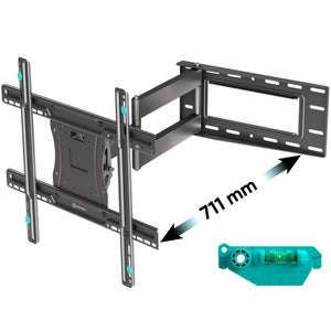 Support TV Mural Articulé ELIVED EV3037 - Bras Long 76 Cm - Pour écrans 42 à 75 Pouces - Pivotant, Inclinable - Support Jusqu'à 45 Kg, VESA 600x400