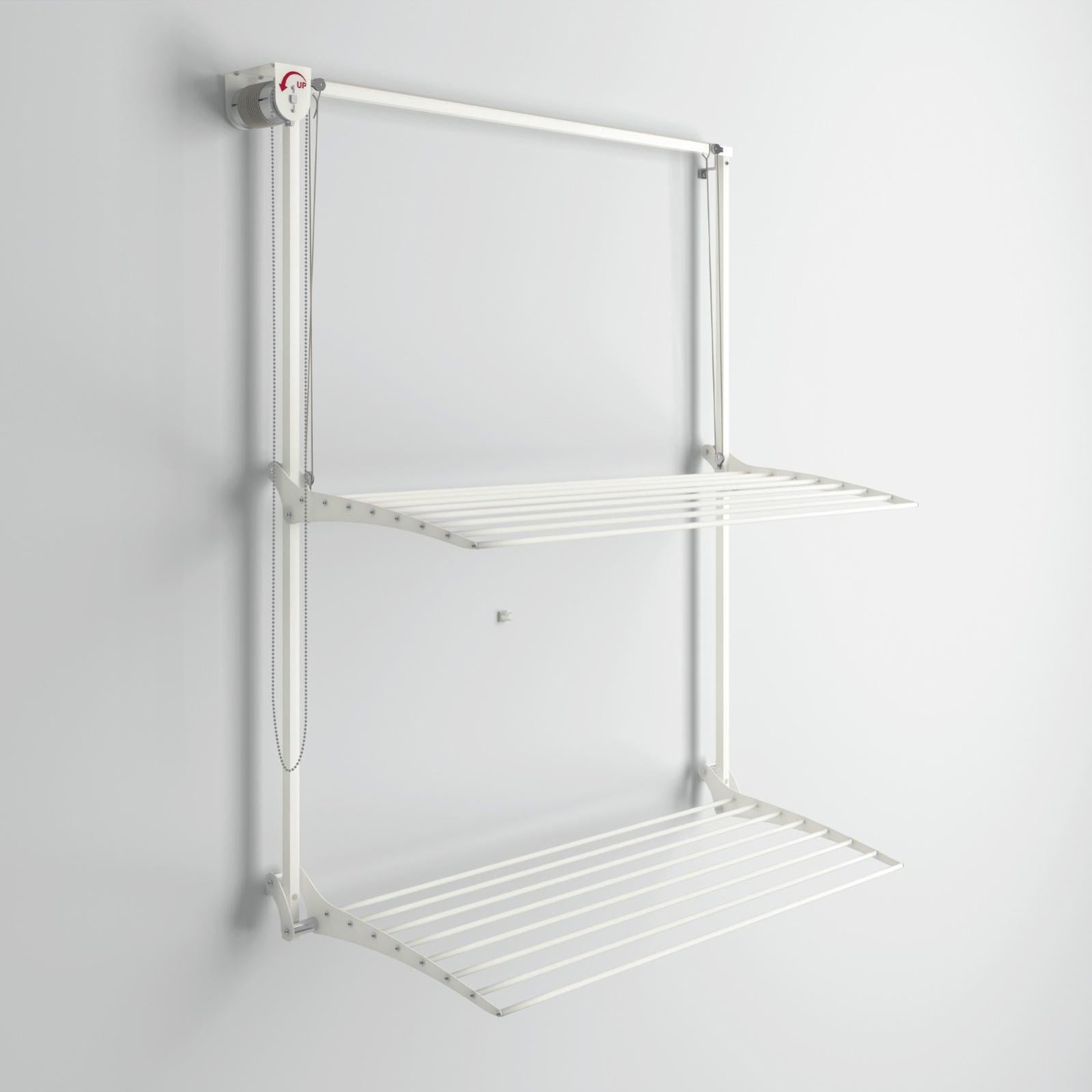 Sèche-linge Pliant Mural Foxydry Wall, Aluminium, Extensible 88-152 Cm - Italie