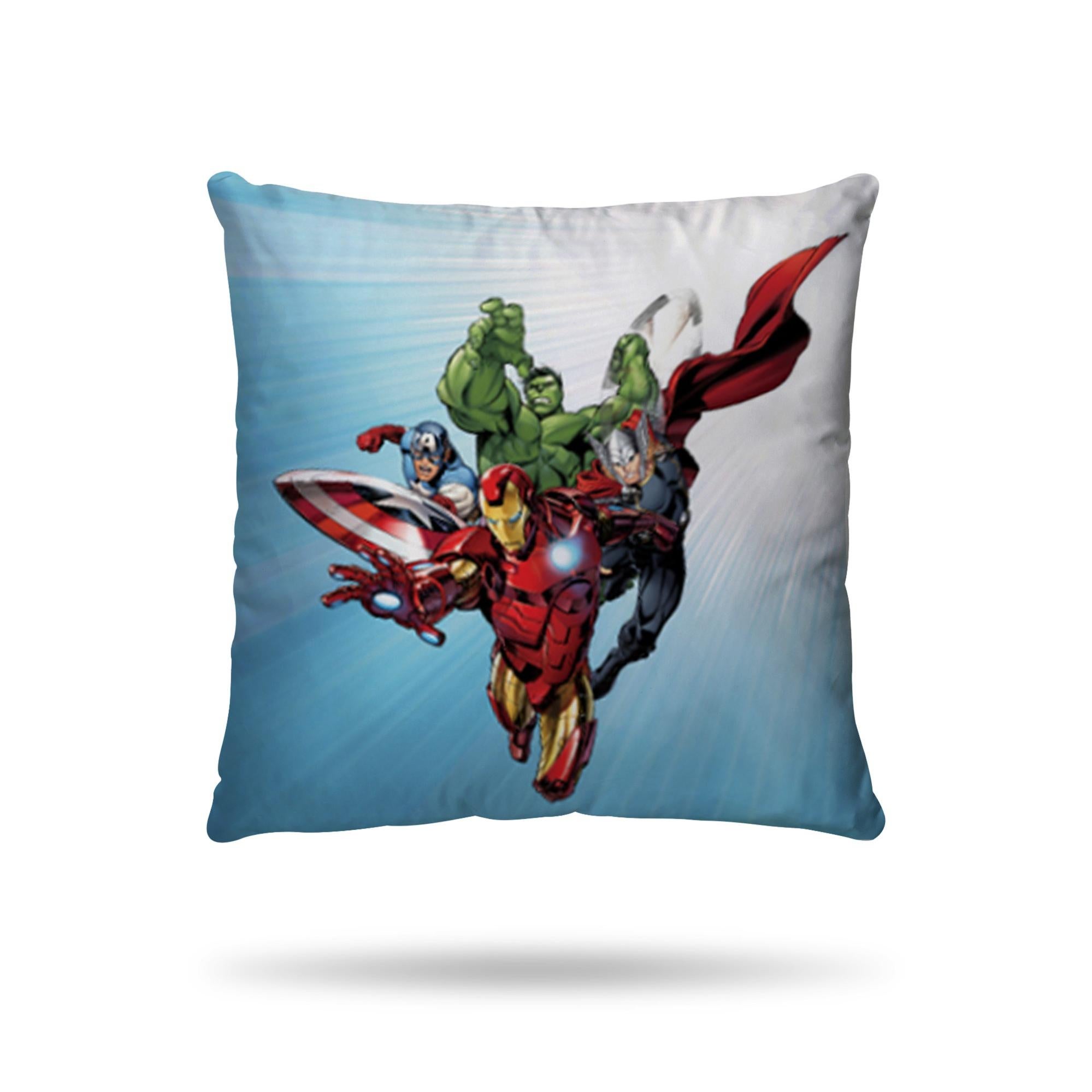MARVEL - Housse de couette Avengers Originals 140x200 cm + 1 Taie d'oreiller 63x63 cm - 100% Coton - Bleu et blanc - 4
