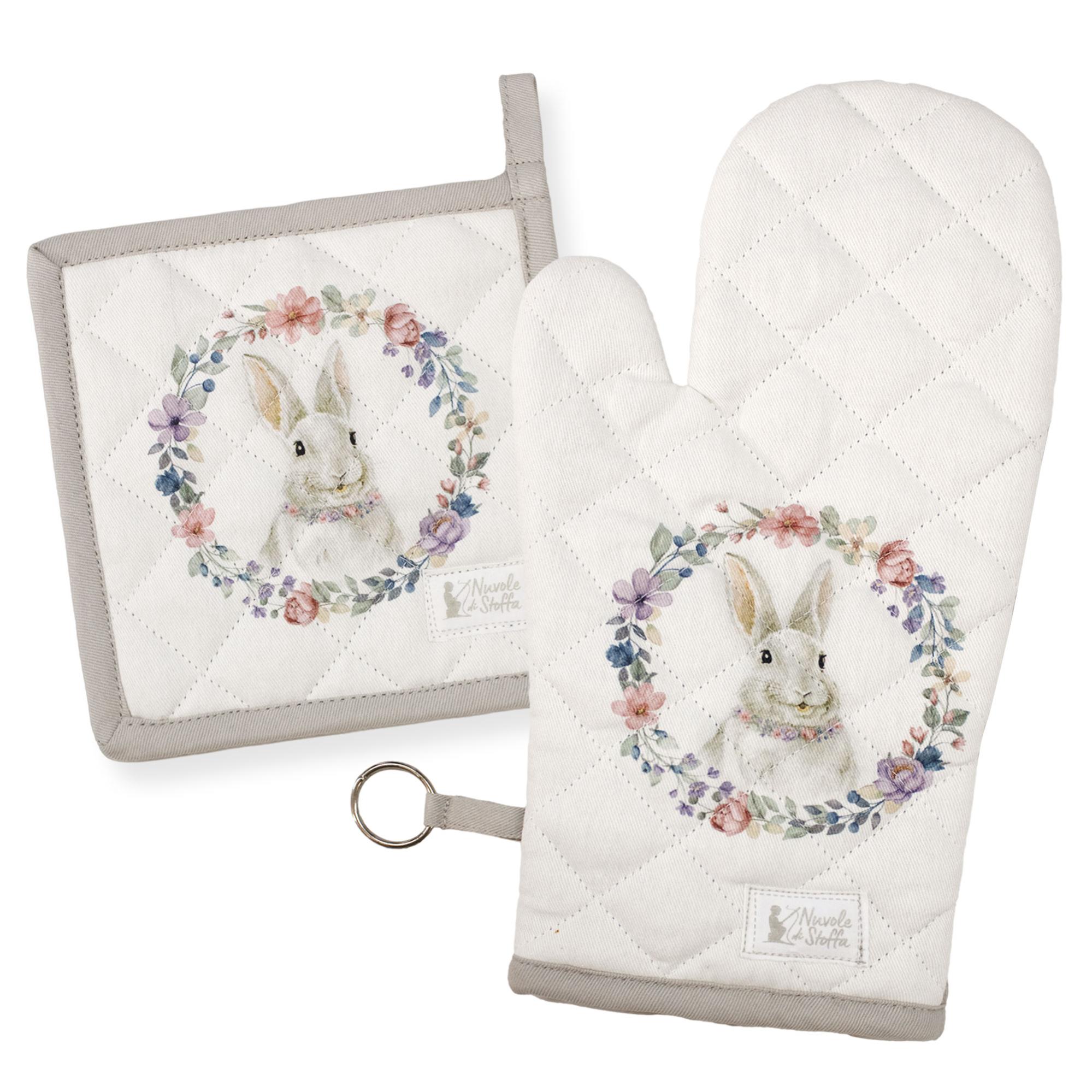 Guanto Da Forno Pasquale Nuvole Di Stoffa - Design Coniglio Bunny Shabby Chic - Foto 8