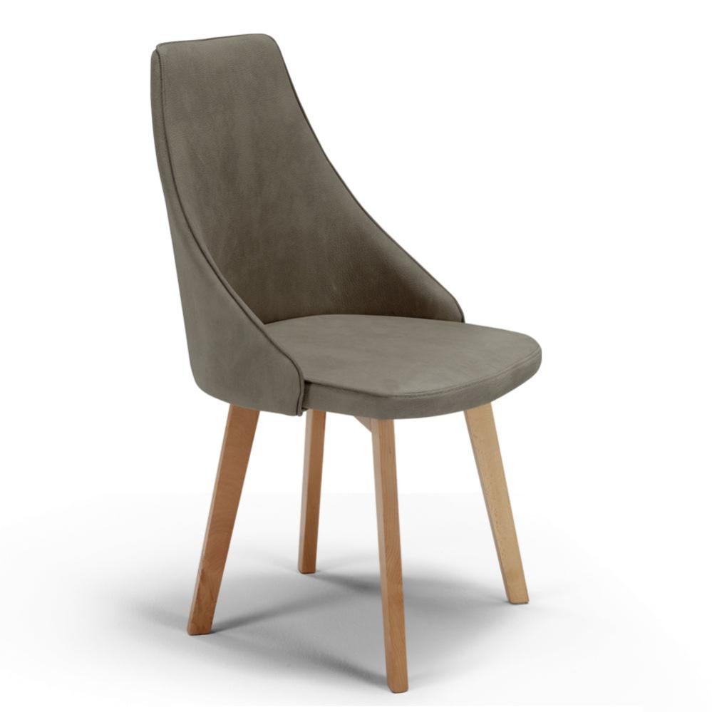 REDÒKASA Sedia imbottita per sala da pranzo ALEXIA, MADE IN ITALY, design moderno, rivestimento in tessuto morbido idrorepellente, gambe coniche robuste in metallo (1, Bordeaux