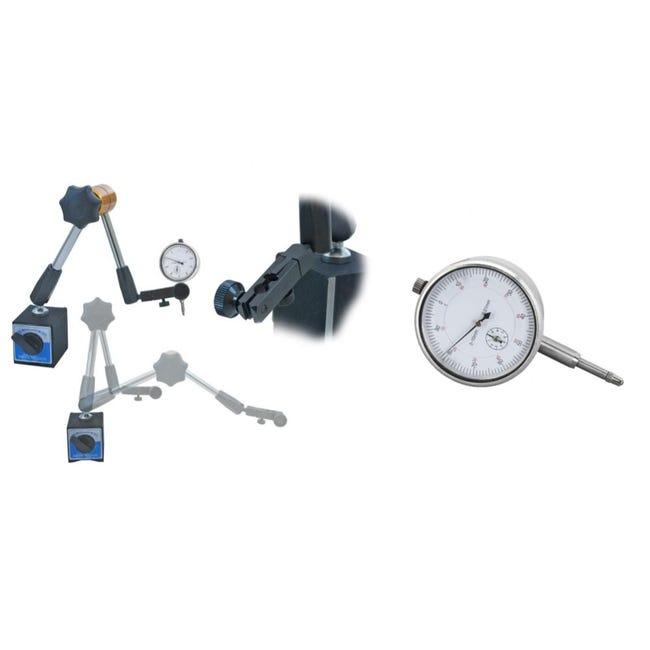 Comparatore centesimale a quadrante con base magnetica e supporto a tre ...