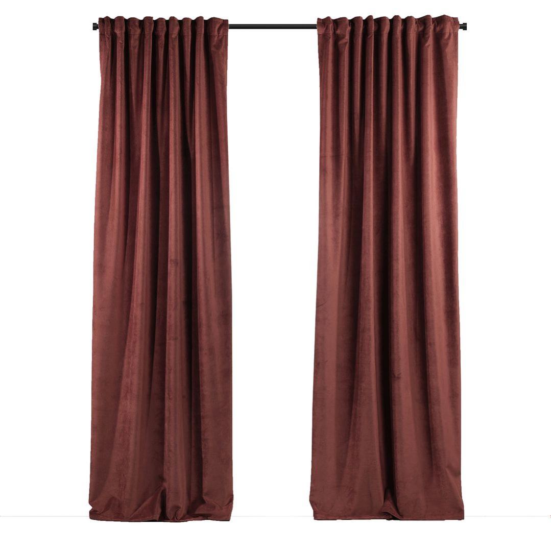 Extra Lungo 1 Pannello Velluto Tenda FIENILE ROSSO 140*175 | Leroy Merlin