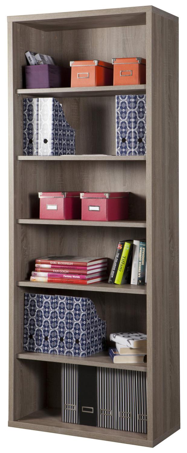 Libreria Alta COMPOSAD Design Italiano - 5 Ripiani Regolabili, Colore Grigio Cemento, Perfetta Per Ufficio O Casa - Foto 3