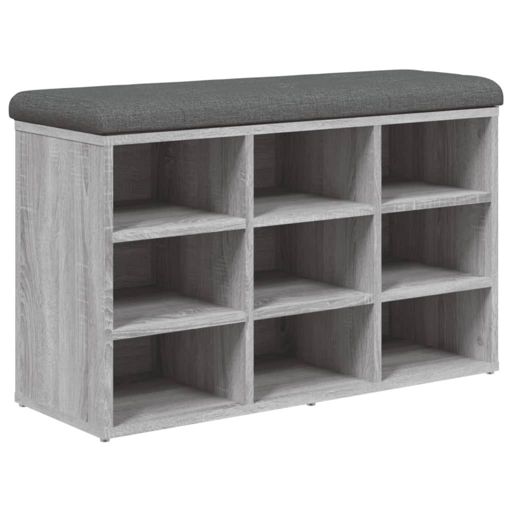 vidaXL Panca Porta Scarpe Grigio Sonoma 102x35x55 cm Legno