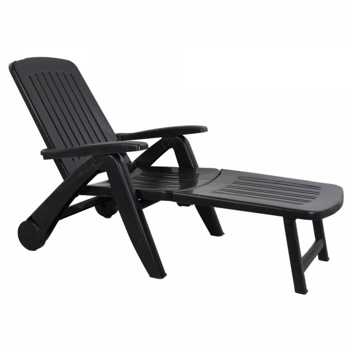 Lettino/Sdraio/Sedia pieghevole con ruote in Polyrattan per