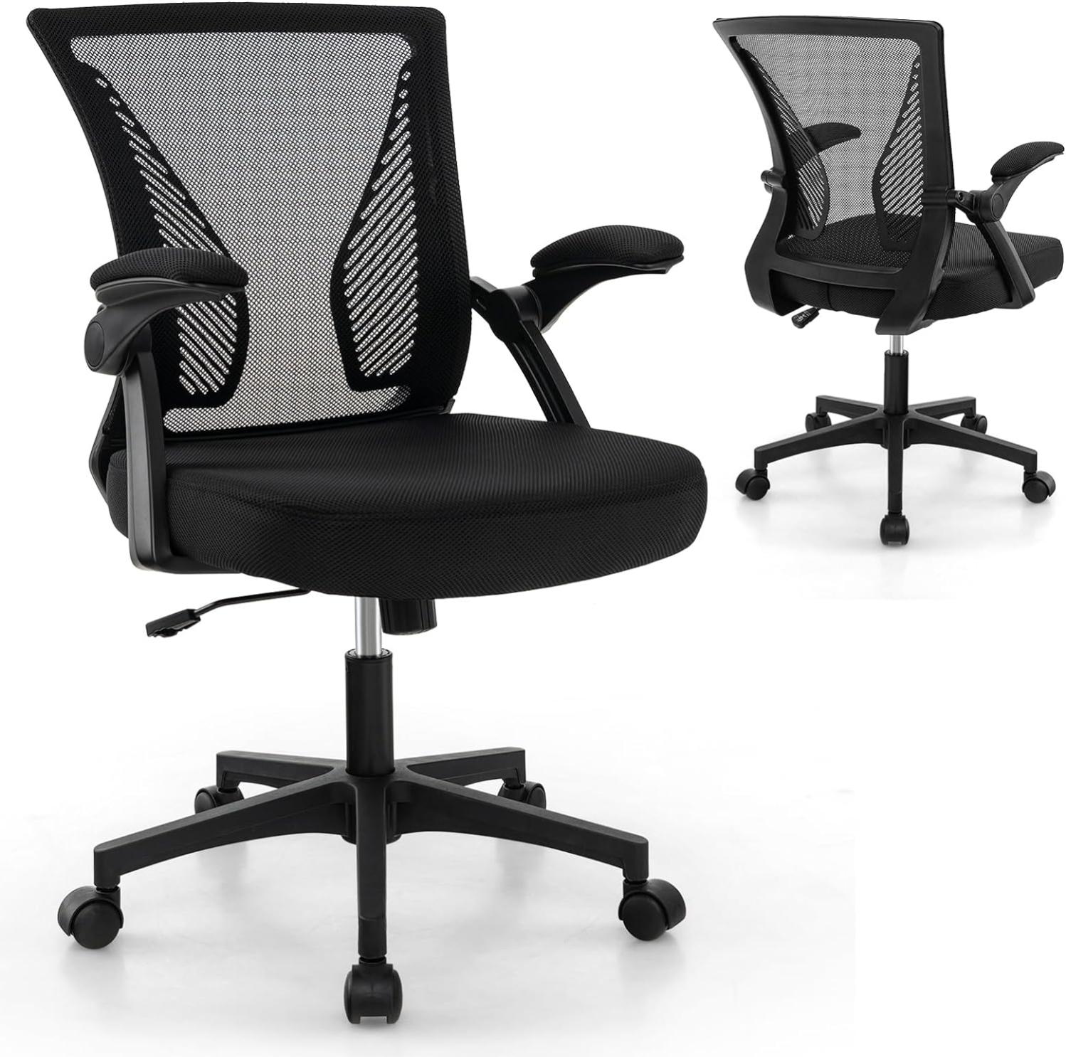 Fauteuil De Bureau Chaise Ergonomique Pivotante En Maille Avec Support Lombaire Avec Dossier Et Accoudoirs Reglables Gris