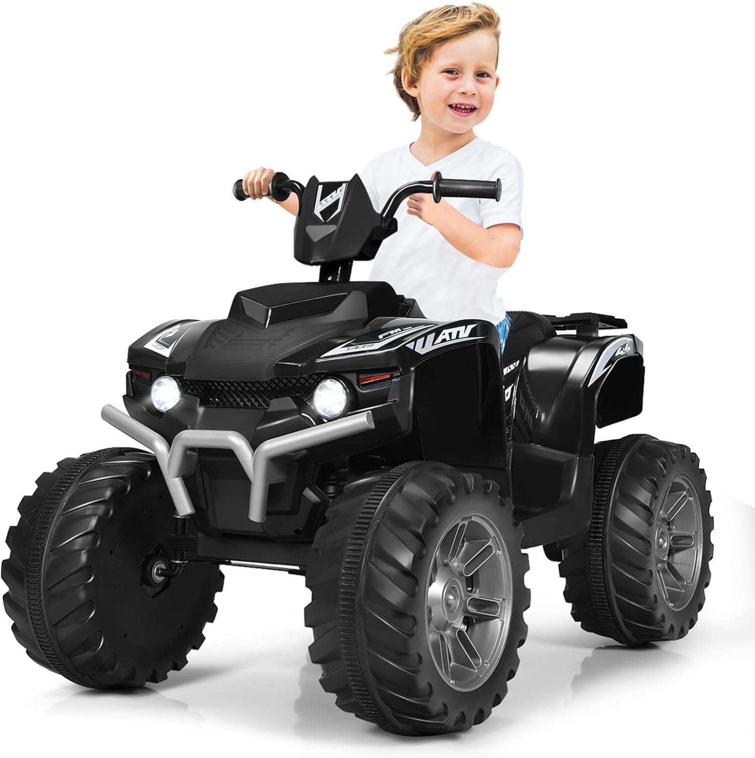 Quad Électrique Enfant 12V Tout-Terrain – 2 Moteurs 35W, Télécommande Parentale, Batterie 4,5Ah, Phares LED Et Bluetooth – Dès 3 Ans