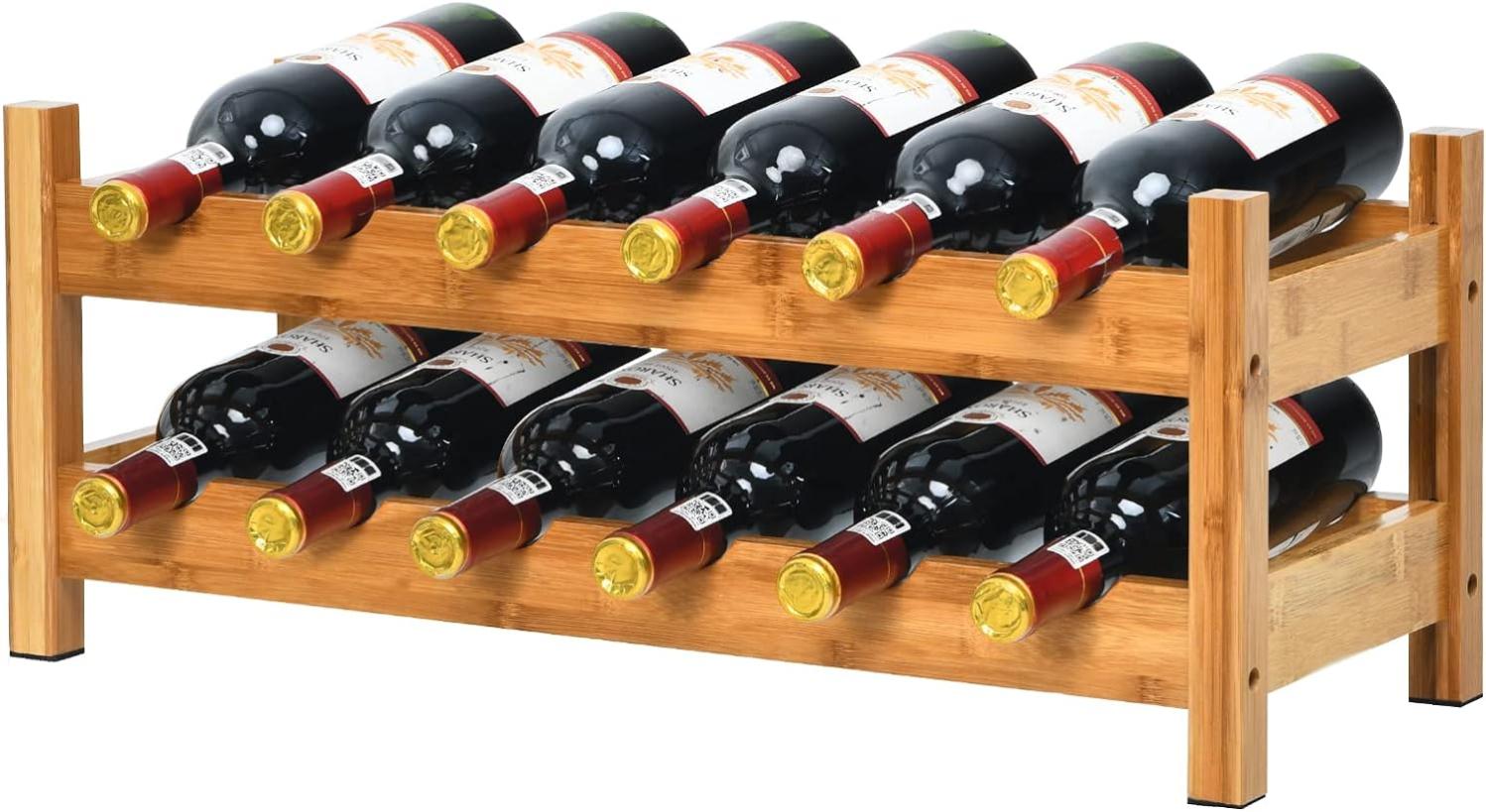 Casier à vin pour 5 bouteilles en bambou - Casier à vin sur pied HxLxP : 53 x 14 x 12 Casier à vin pour 5 bouteilles en bambou - Casier à vin sur pied HxLxP : 53 x 14 x 12