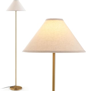 Lampadaire sur Pied en Métal, Lampe Élancée à Perche Dorée de 162 CM,[Classe énergétique A+++]