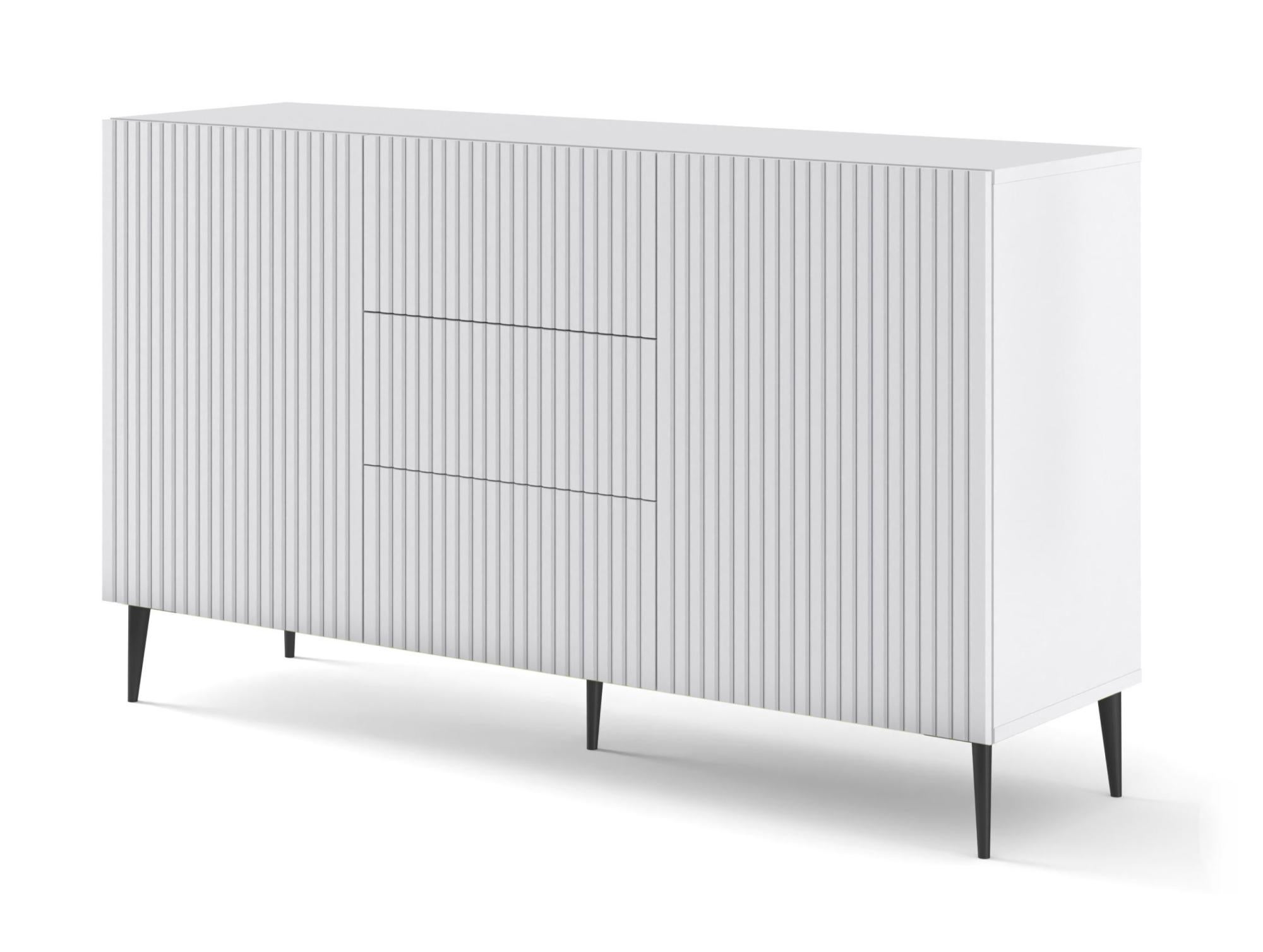 Commode RAVENNA B 150 cm 2D3S fraisé blanc mat + pieds | Leroy Merlin