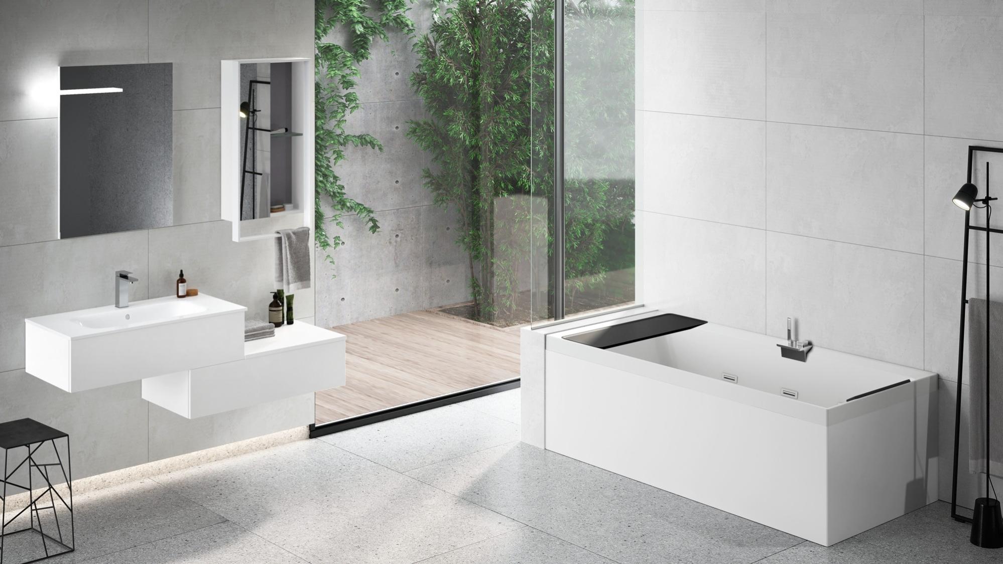 Baignoire Balnéo Novellini Calypso Hydro Plus 170x80 Cm Gauche Blanche Avec Colonne De Remous