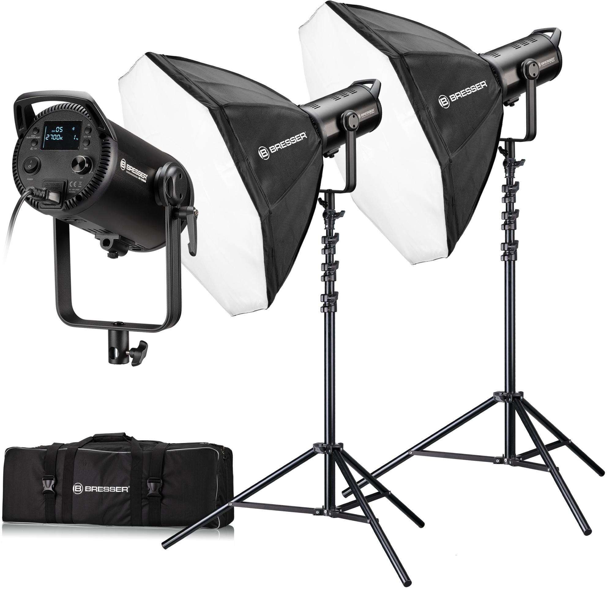 BRESSER BR-2310 Set d'Éclairage Lumière du Jour 850W - TV Son BRESSER BR-2310 Set d'Éclairage Lumière du Jour 850W - TV Son