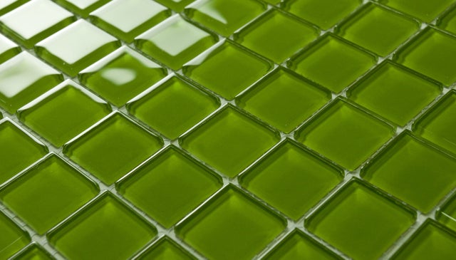 Mosaico Crystal lucido 25x25mm Dark Green