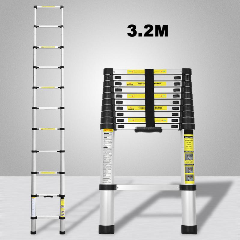 Scala Telescopica Alluminio 15 Gradini - 4.4m, Portata 150kg, Con Ganci - Foto 9