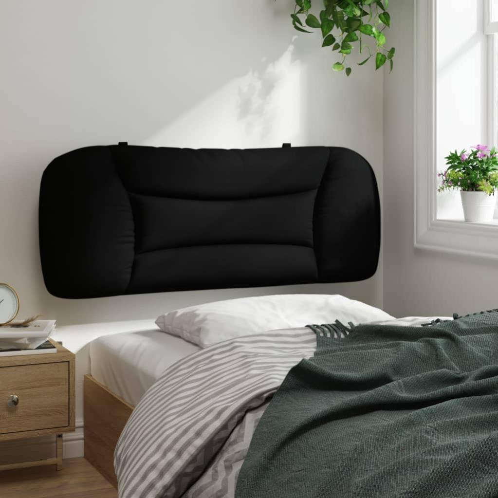 Coussin de tête de lit noir 100cm tissu - 4