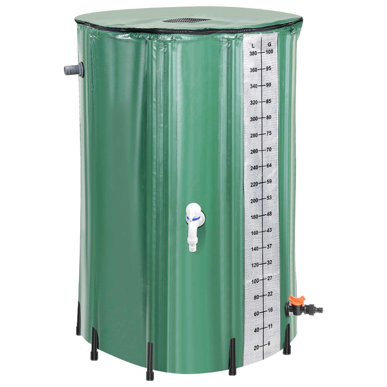 Réservoir Récupérateur Eau De Pluie 250L Pliable - Cuve PVC Armée Avec Robinet Terre Jardin