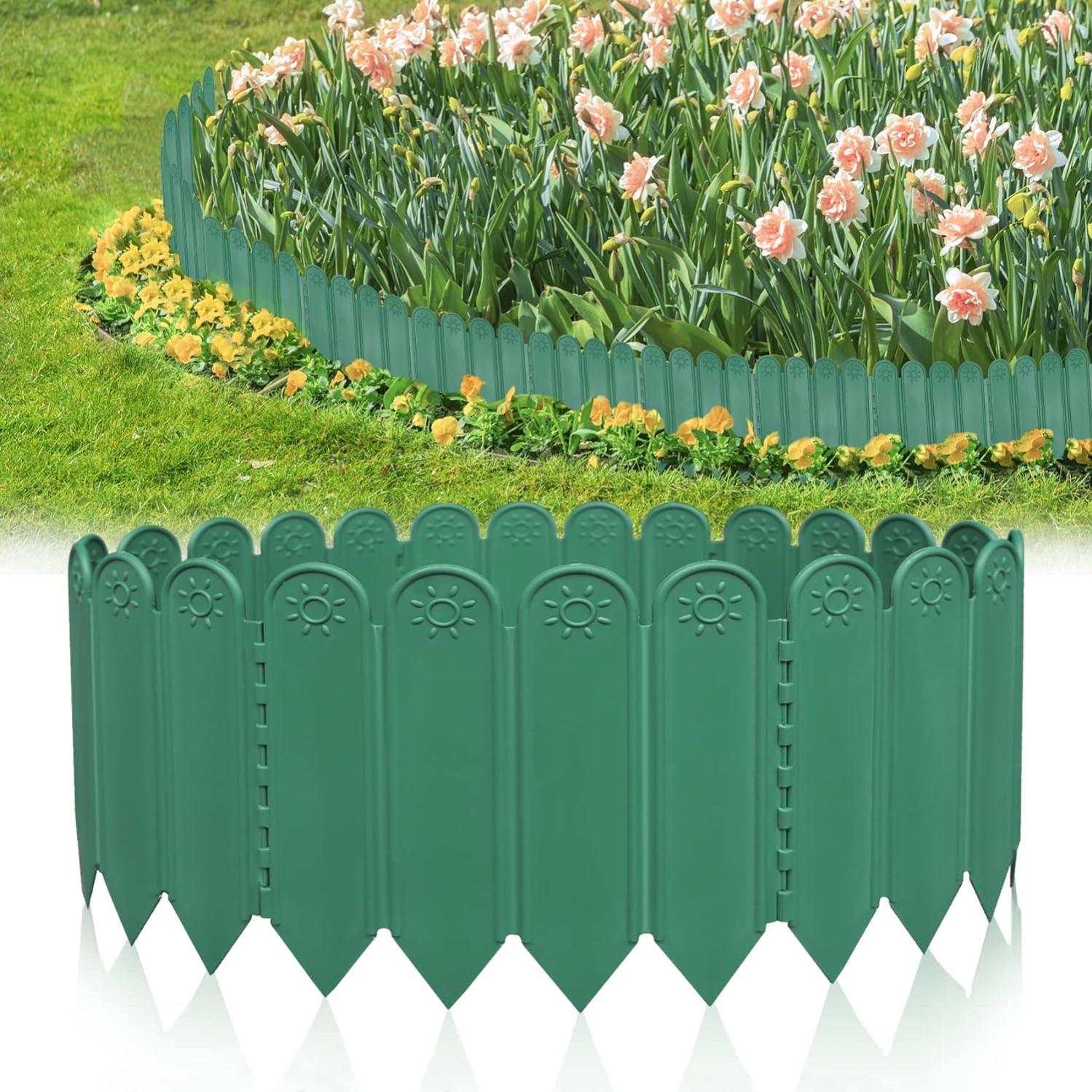 Clôture En Plastique Pour Jardin D'Nik, Petite Clôture Pour Fleurs Et Légumes, Décoration De Noël, 50x22 Cm/Paquet