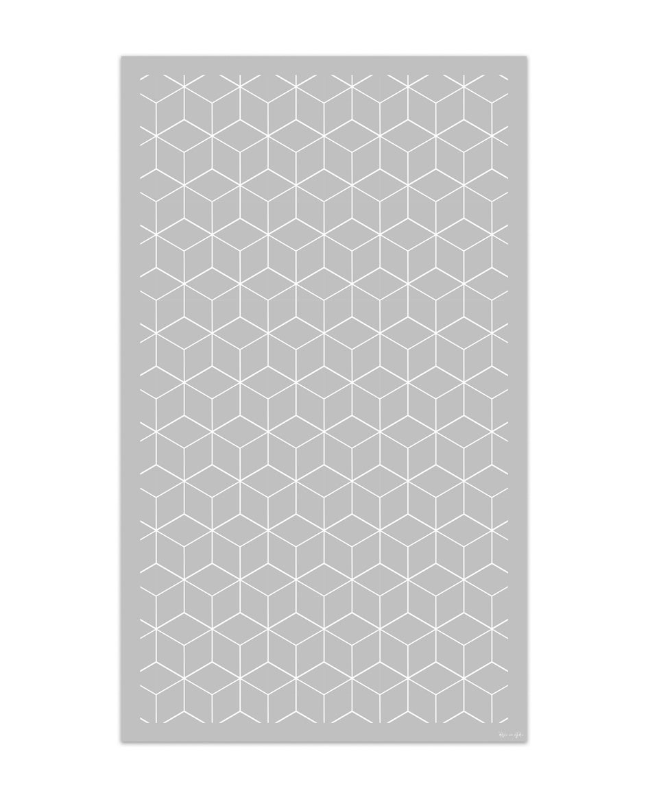 Alfombra de vinilo geométrica 06 gris 160x200 cm pvc cocina salón comedor