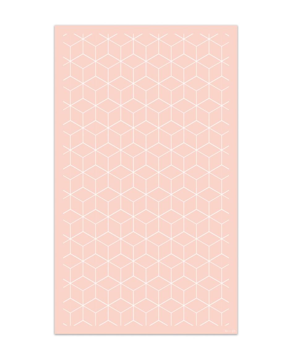 Alfombra de vinilo geométrica 06 rosa 120x200 cm pvc cocina salón comedor