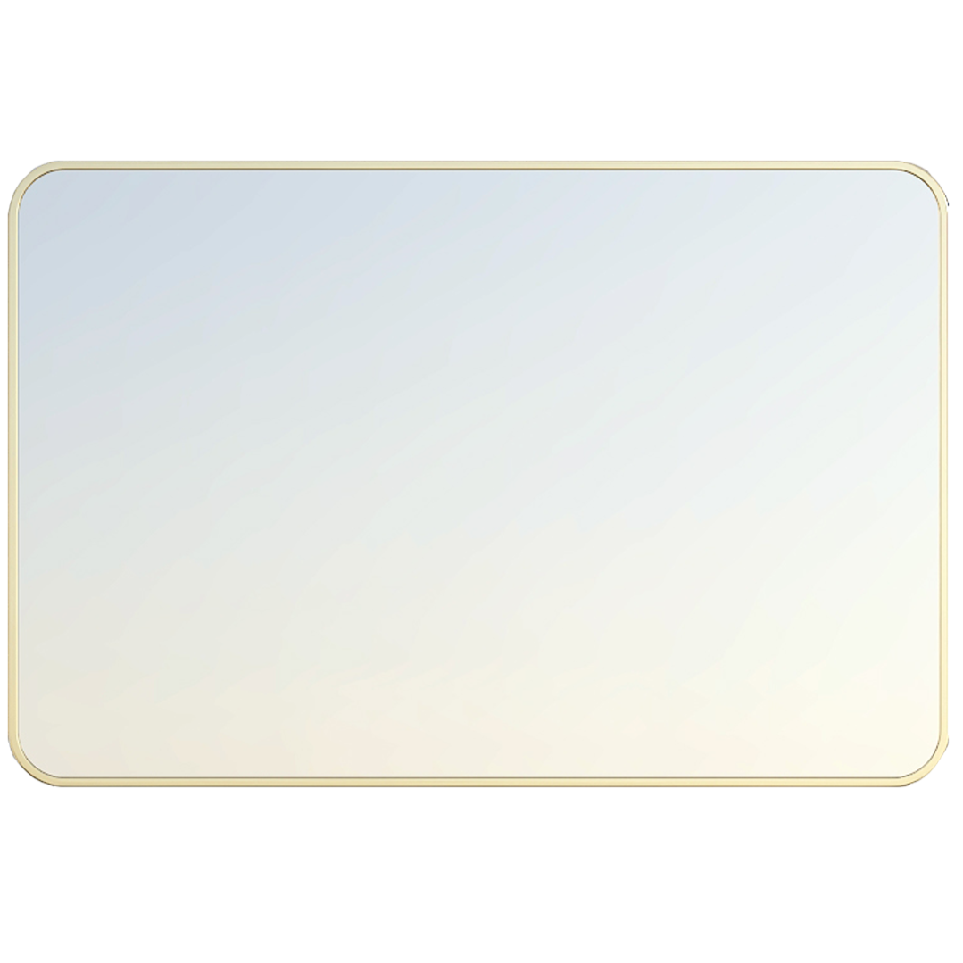 Specchio Da Bagno GOLOMO Con Cornice In Argento Spazzolato, Rettangolare, Infrangibile, Antiruggine, Varie Dimensioni (orizzontale/verticale) - 4
