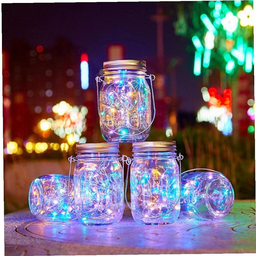 Lot De 4 LED Lampes Solaires Avec 7 Ampoules, Panneau Solaire Réglable