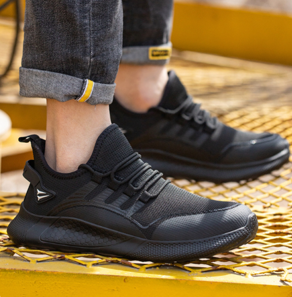 Chaussures de sécurité pour hommes et femmes, antichocs, antiperforation, respirantes et légères, chaussures de travail à embout Noir Taille 48 - 3