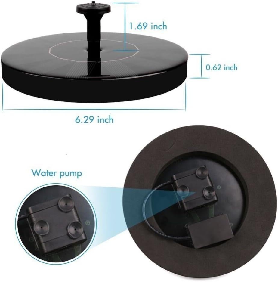 Fontaine solaire Pompes, Fontaine Solaire Jardin Avec 1,4 W Panneau Solaire Monocristalline Pour Bassin de Jardin ou Fontaine - 2pcs - 2