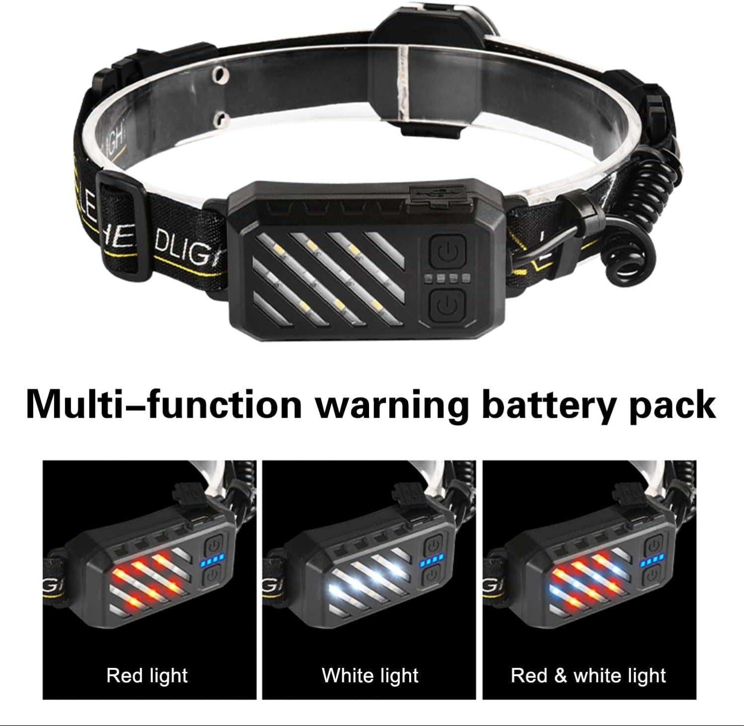 Lampe Frontale Cob Led, Phare Cob 5 Modes D'Éclairage Bande Amovible Ipx4 Étanche Pour La Course