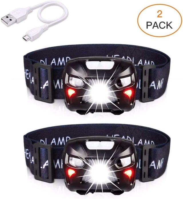 Lampe Frontale Led Rechargeable USB Torche Frontale Puissante avec 400LM, 8 Modes d’Eclairage, IPX4 Étanche, Détecteur de Mouvement