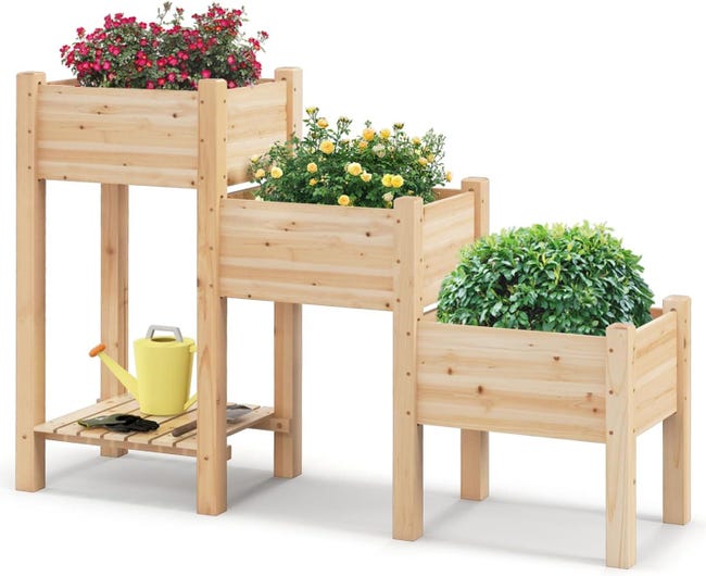 GOPLUS Carré Potager En Bois, Jardinière En Forme De L Avec Base Ouverte Pour Legumes Fruits Fleurs Lit De Jardin Exterieur Pour Balcon Terrasse Jardin 120x120x63cm Marron 87950463 GOPLUS Carré Potager En Bois, Jardinière En Forme De L Avec Base Ouverte Pour Legumes Fruits Fleurs Lit De Jardin Exterieur Pour Balcon Terrasse Jardin 120x120x63cm Marron 87950463