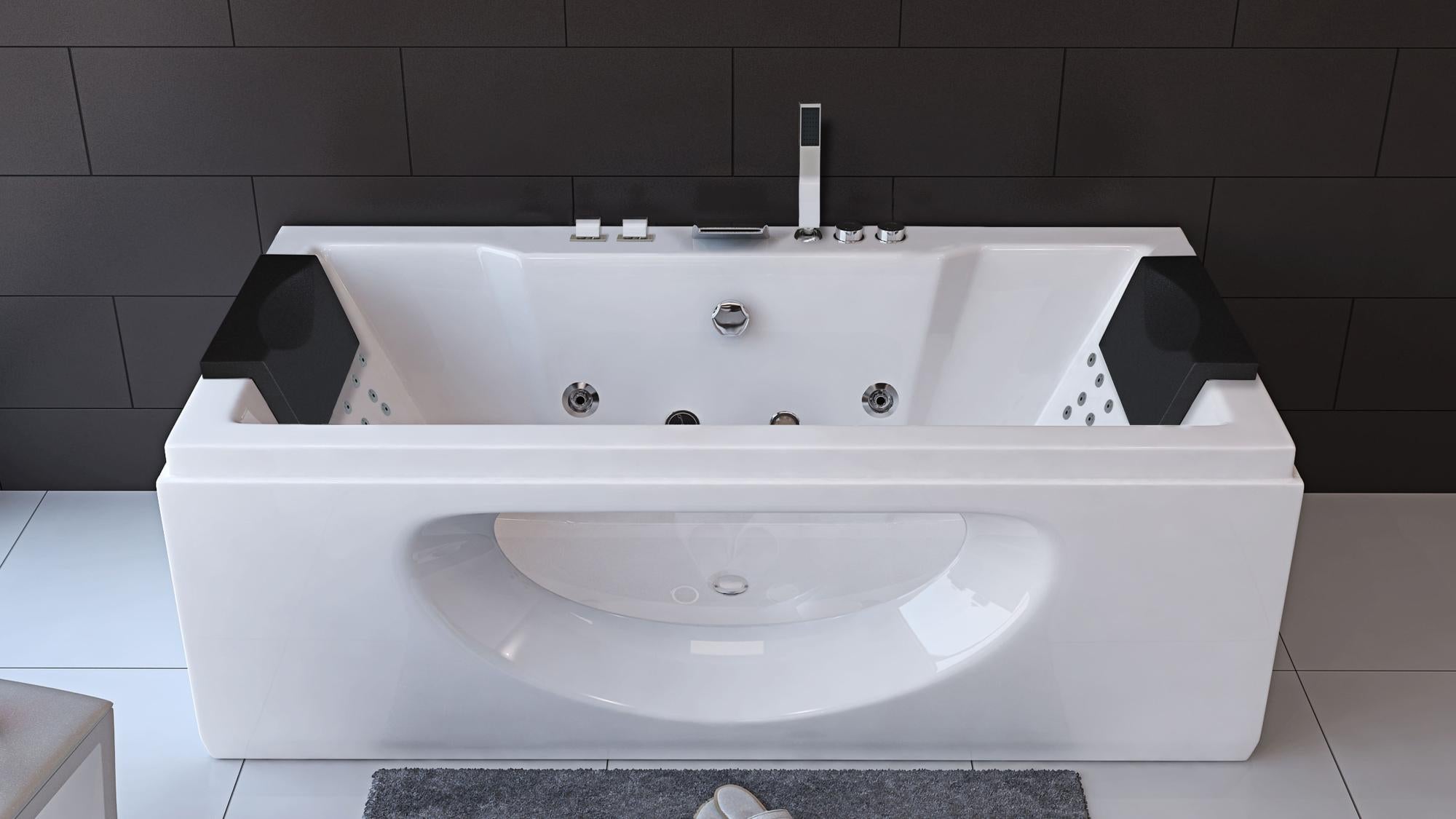 Ouest balnéo - Baignoire Keros 24 jets Balneo 170 x 85 2 places avec