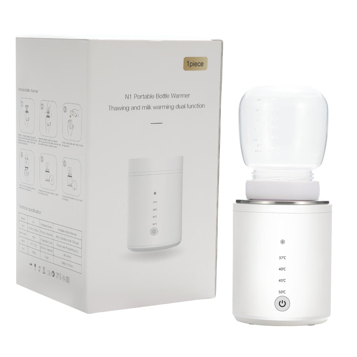 Bellababy Scaldabiberon Portatile Senza Fili - Riscalda E Mescola Latte In 1, USB Ricaricabile - Foto 4