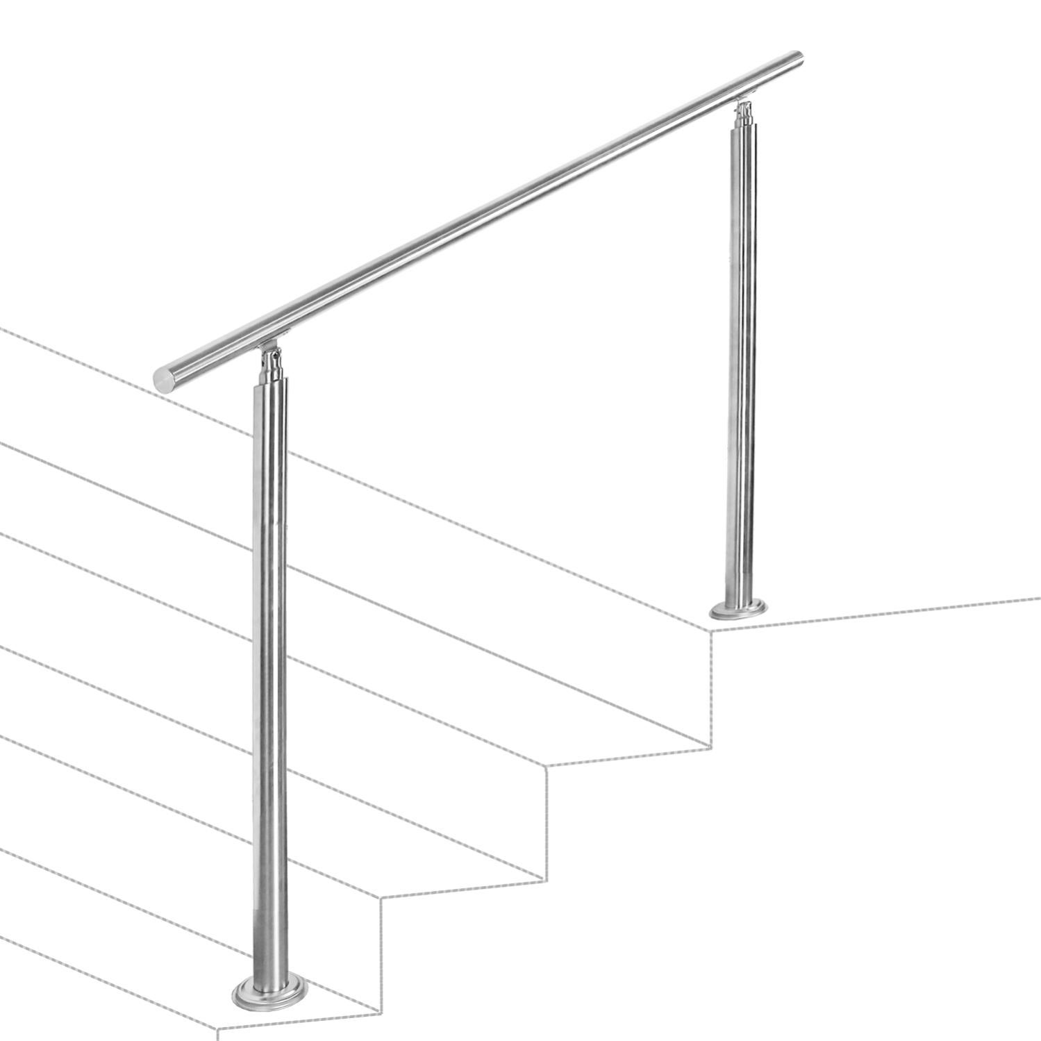 Balustrade En Acier Brossé Pour Jardin Et Terrasse - Main Courante Moderne Et Robuste