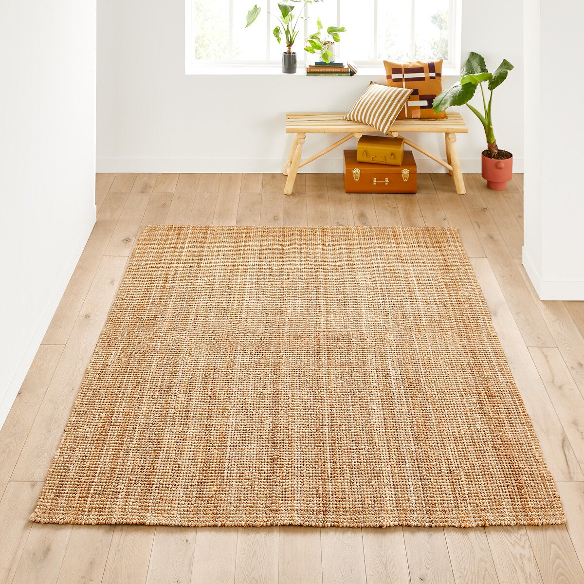 Tapis jute rectangulaire XXL, Aftas - Naturel - 300 x 400 cm | Leroy Merlin