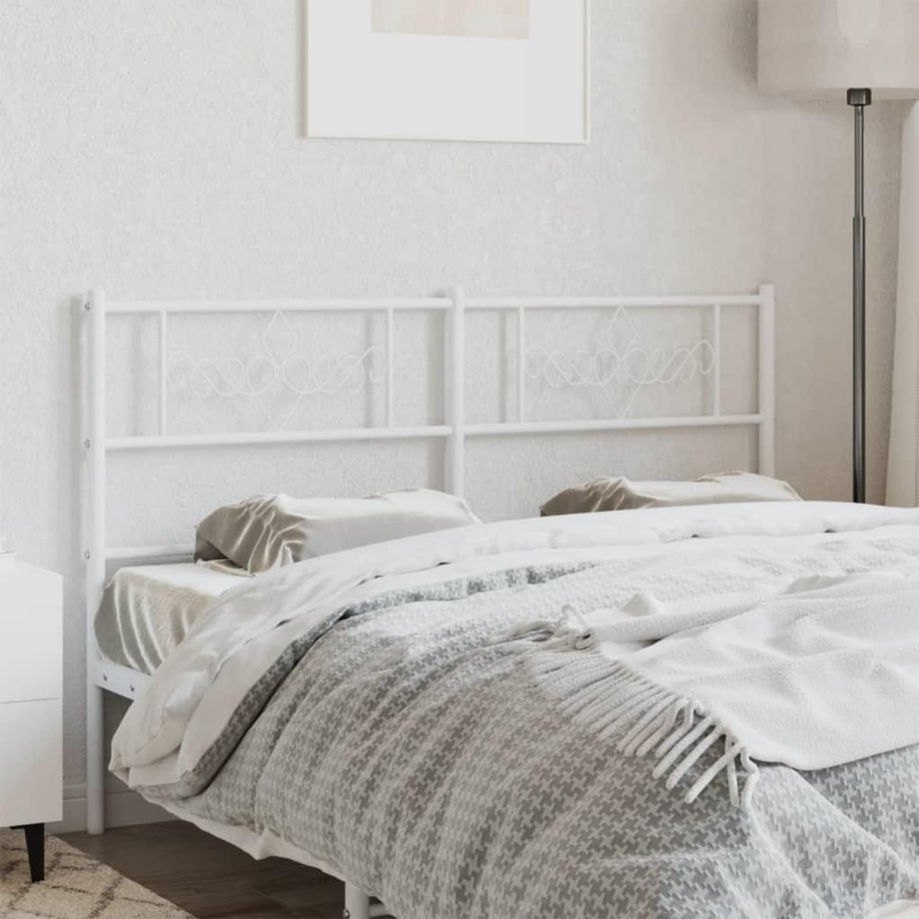 Tête de lit 164 cm en bois blanc et tissu écru - CHARMY | Maison et Styles