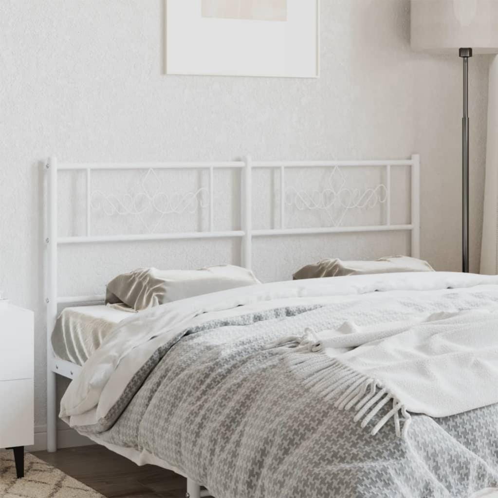 Tête de lit 164 cm en bois blanc et tissu écru - CHARMY | Maison et Styles Tête de lit 164 cm en bois blanc et tissu écru - CHARMY | Maison et Styles