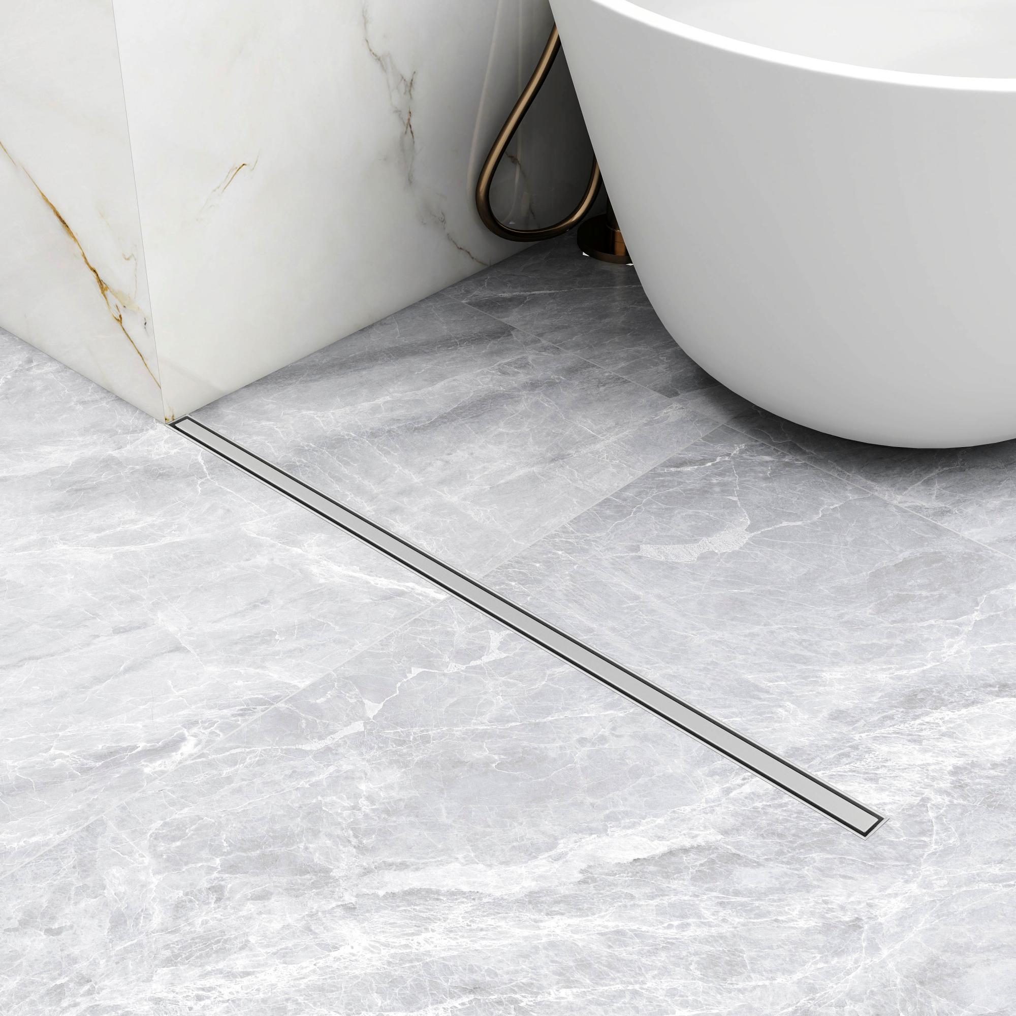 Caniveau de Douche Italienne a Carreler 80 cm Acier Inoxydable Extra