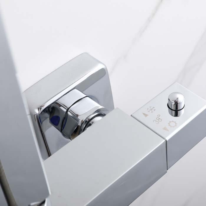 Ensemble de douche, colonne de douche thermostatique carrée, chromé, ensemble réglable en hauteur OCEAN - 6