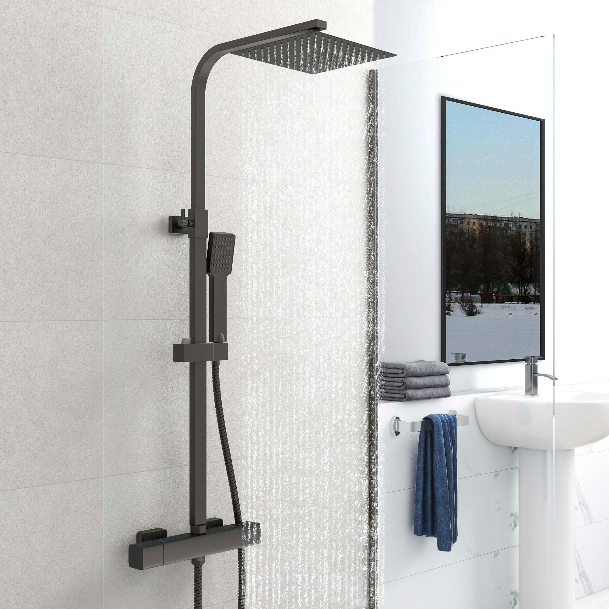 AICA Colonne de Douche Thermostatique Hauteur Réglable Système Mitigeur