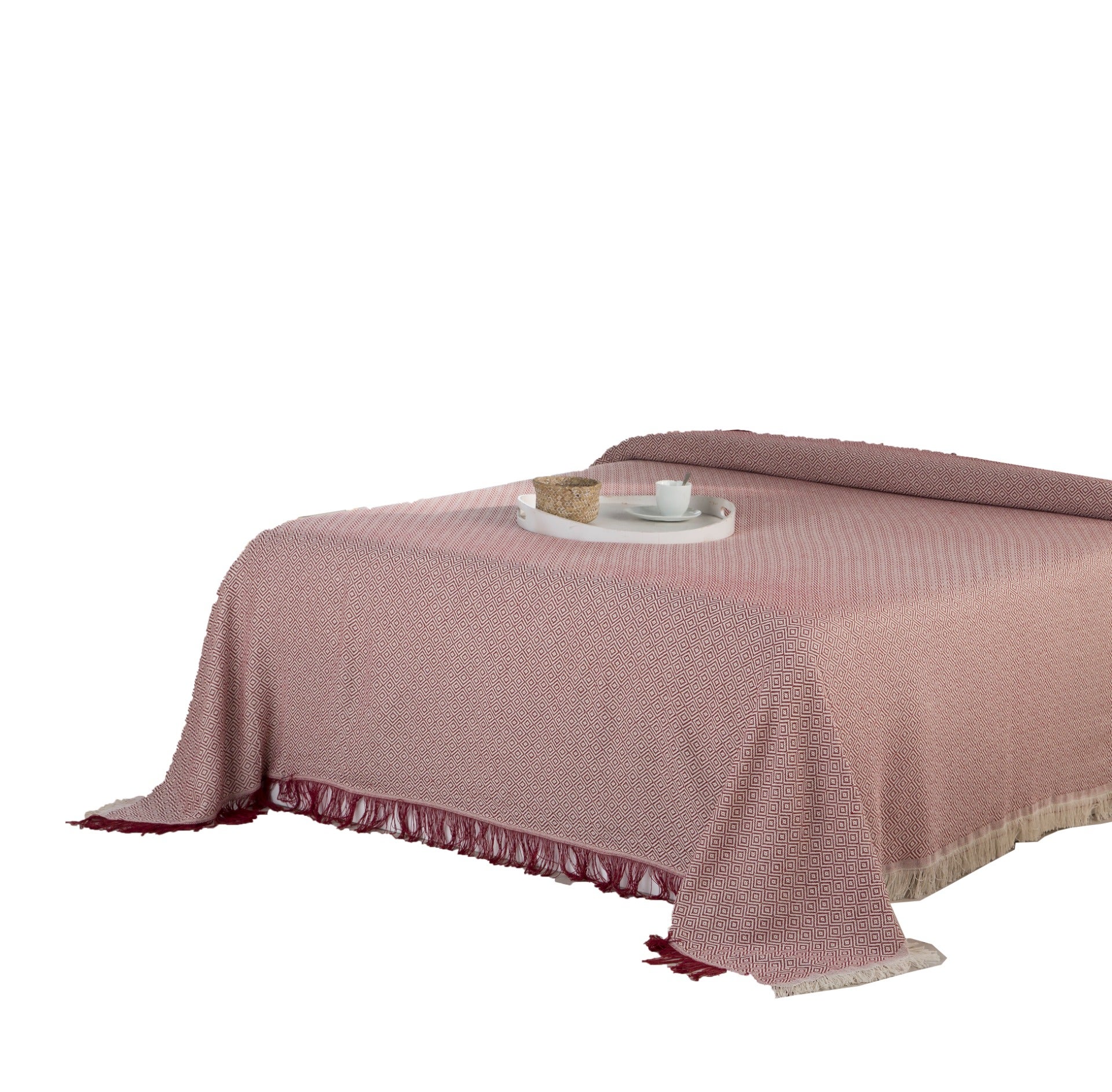 Estoralis   plaid multiusos tejido jacqard   con fleco ( 180x260 cm. anchoxalto ) modelo napoles color fuxia