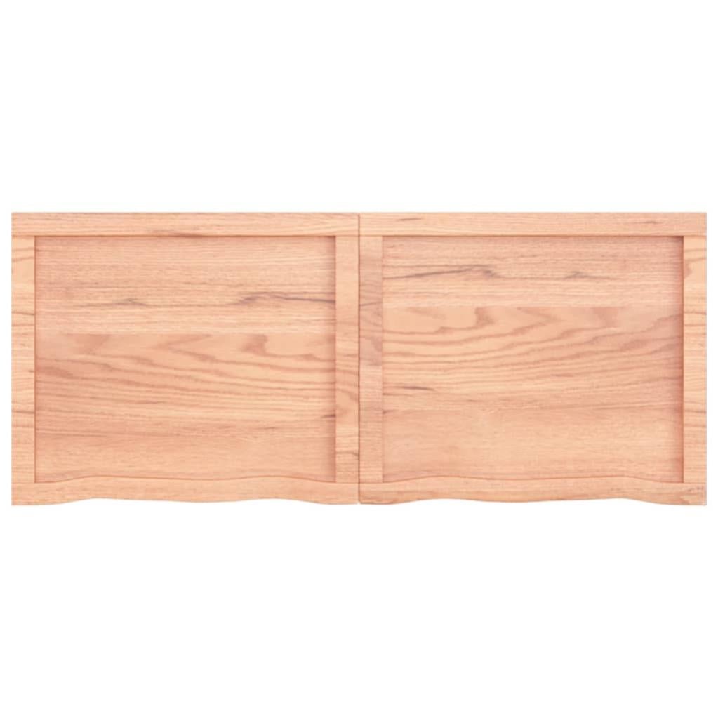Étagère murale marron clair bois chêne massif traité - 4