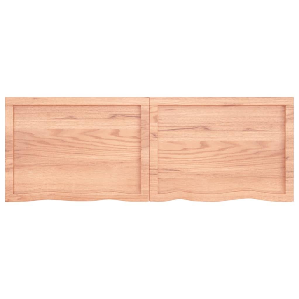 Étagère murale marron clair bois chêne massif traité - 4
