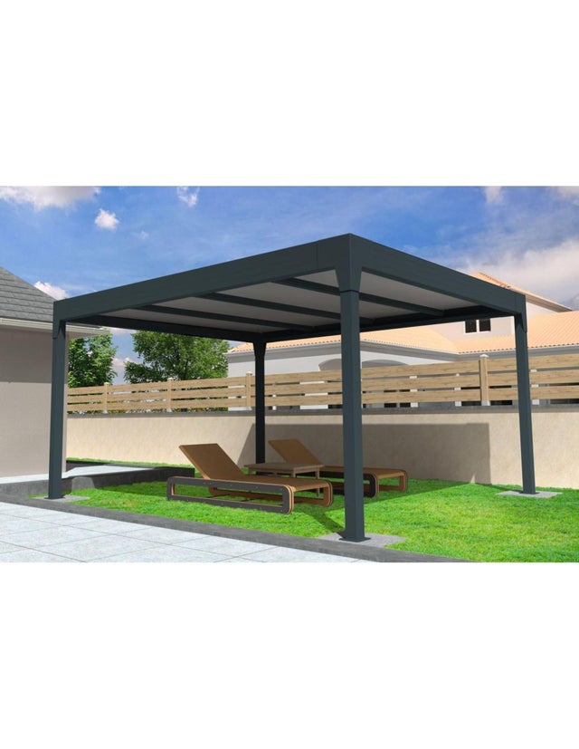 Carport HAPESIRE Isotoit® îlot 5,02x4,00m (Gris anthracite)